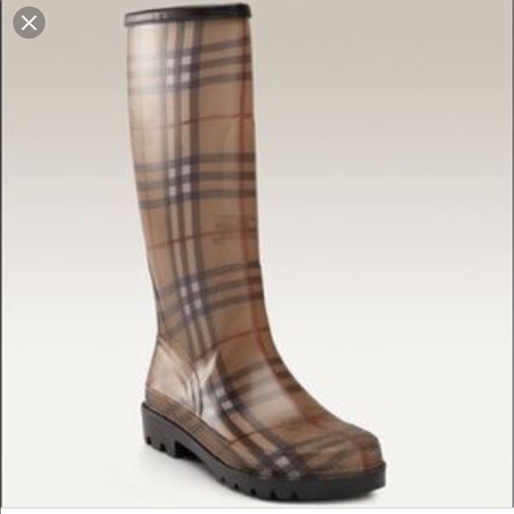 Burberry Nova Check Rain Boots 37
